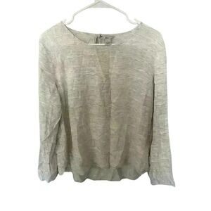 Bass Women's Size Large Cream/Tan Long Sleeve Shirt Size Large‎